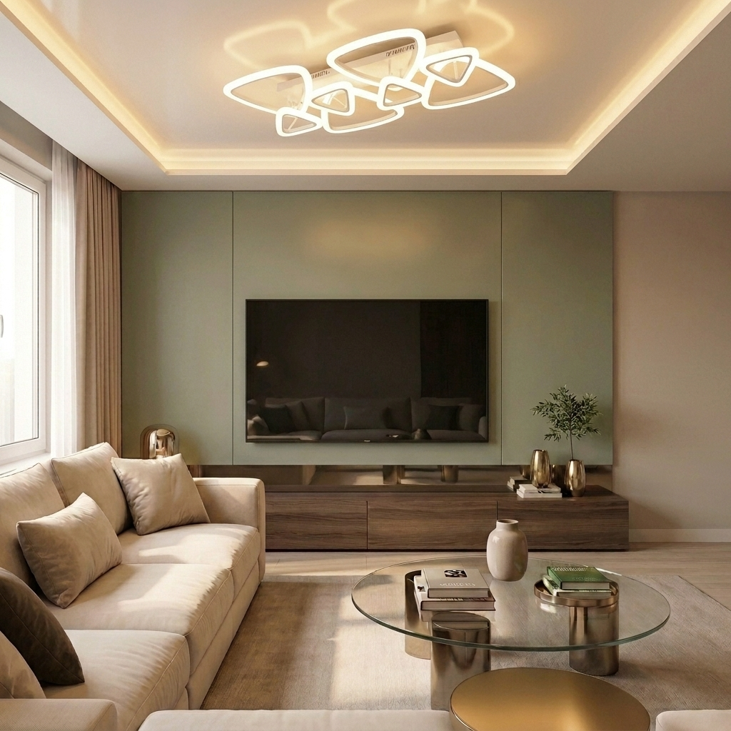 Lustră LED asimetrica 93W alba - lustre-led.ro