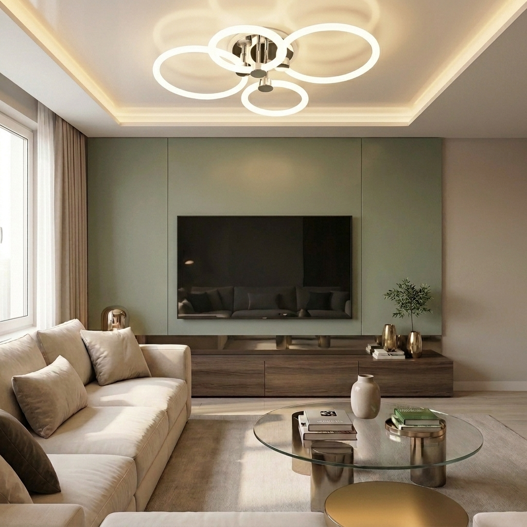 Lustră LED rotunda 39W alba - lustre-led.ro