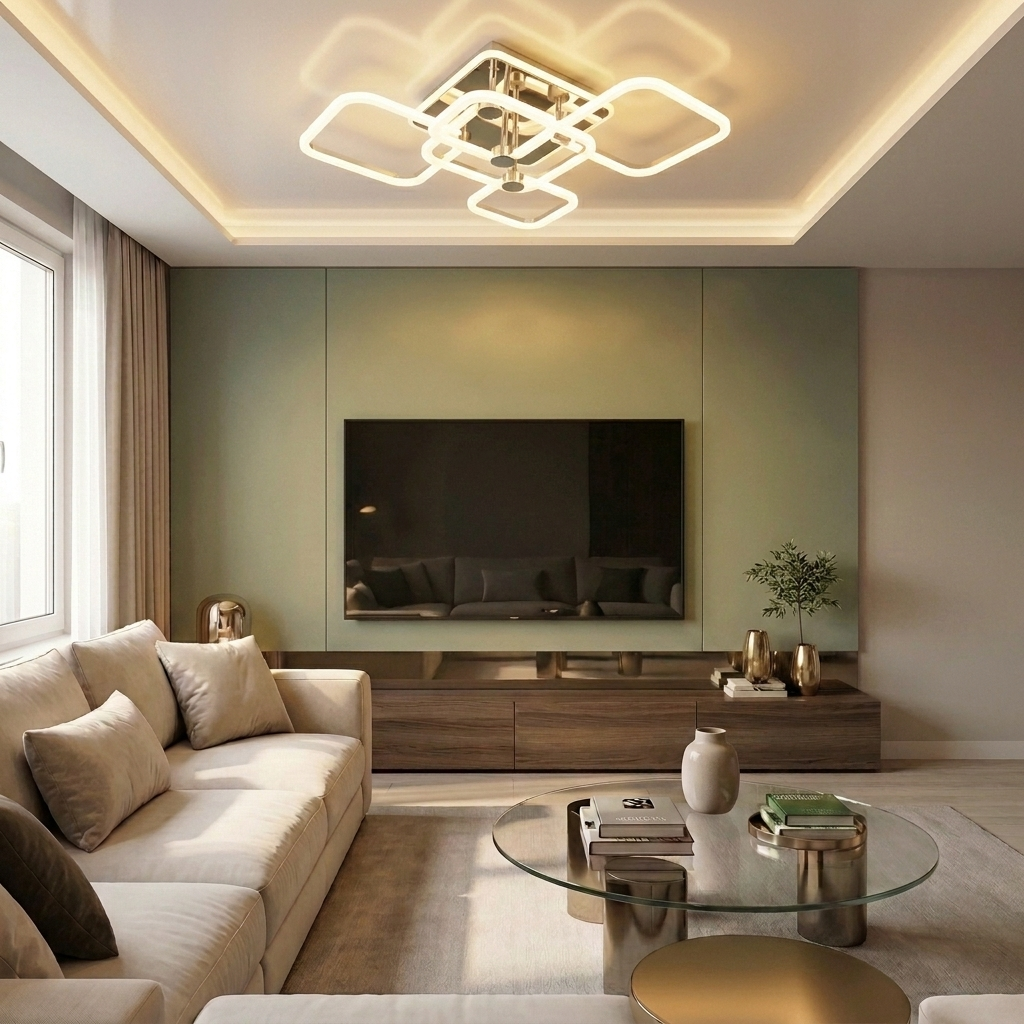 Lustră LED patrata 54W alba - lustre-led.ro
