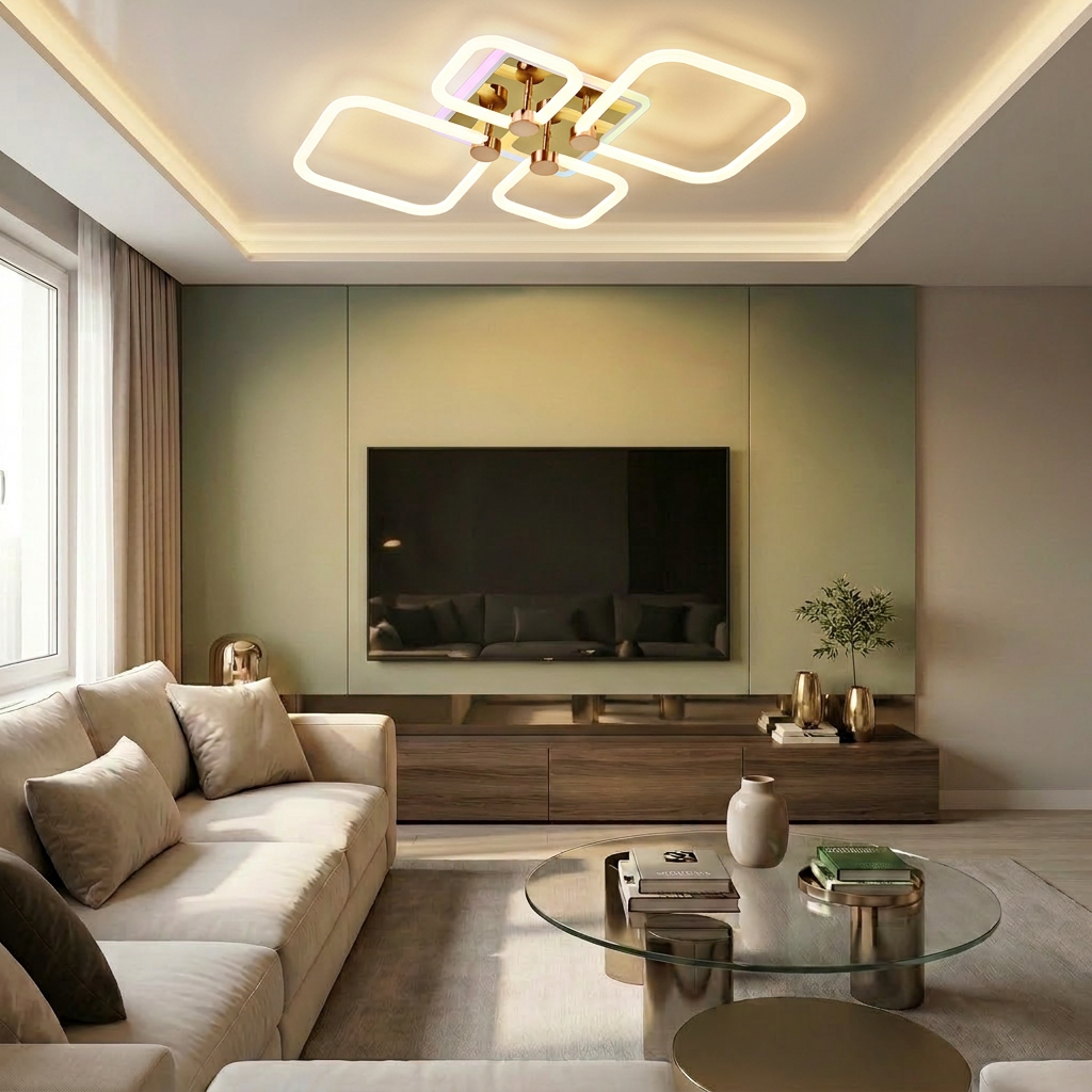 Lustră LED patrata 42W alba - lustre-led.ro