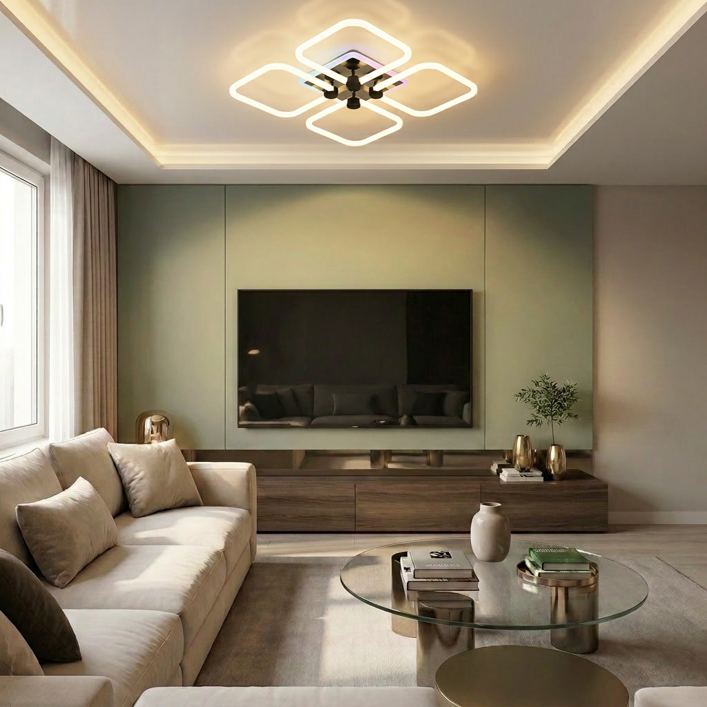 Lustră LED patrata 50W alba - lustre-led.ro