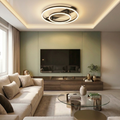Lustra LED cu telecomanda, 42W, neagra, trei tipuri de lumina calda/naturala/rece, dimabila, aplicata, rotunda