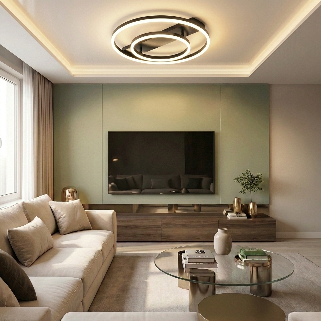 Lustră LED rotunda 42W neagra - lustre-led.ro