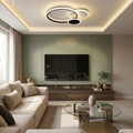 Lustra LED cu telecomanda, 65W, neagra, trei tipuri de lumina calda/naturala/rece, dimabila, aplicata, rotunda