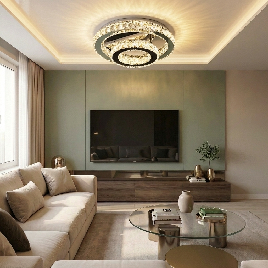 Lustră LED rotunda 72W argintie - lustre-led.ro