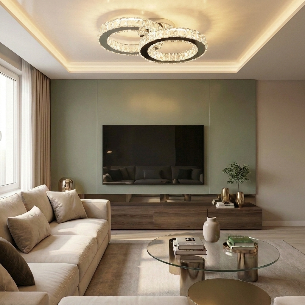 Lustră LED rotunda 52W argintie - lustre-led.ro