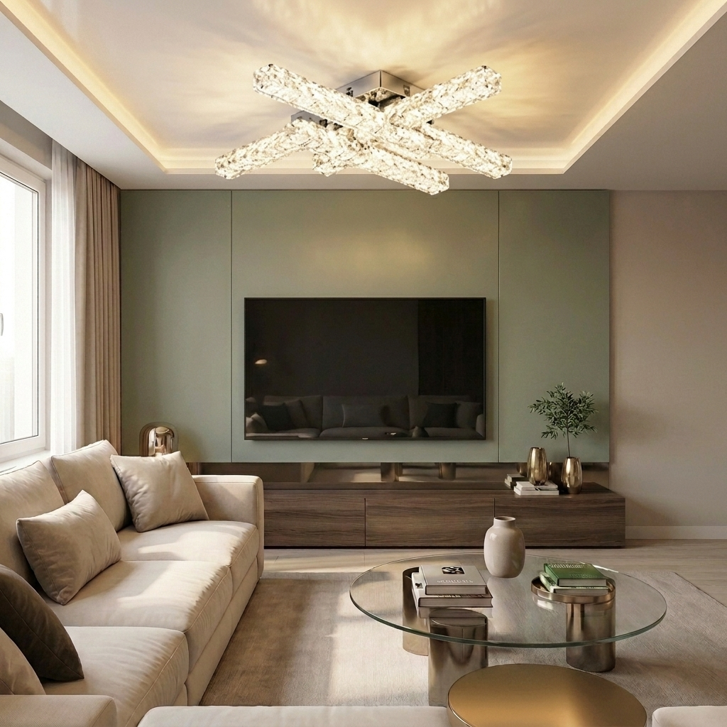 Lustră LED asimetrica 72W argintie - lustre-led.ro