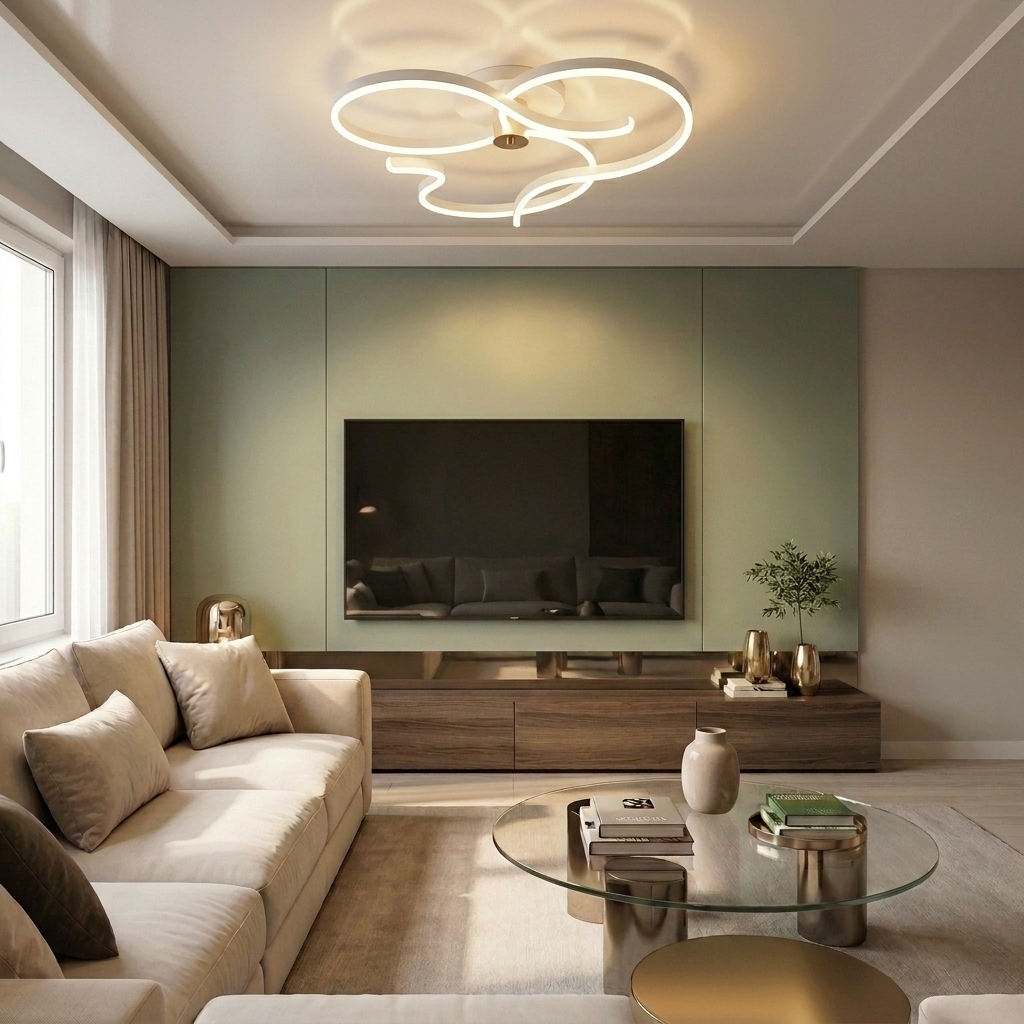Lustră LED asimetrica 360W alba - lustre-led.ro
