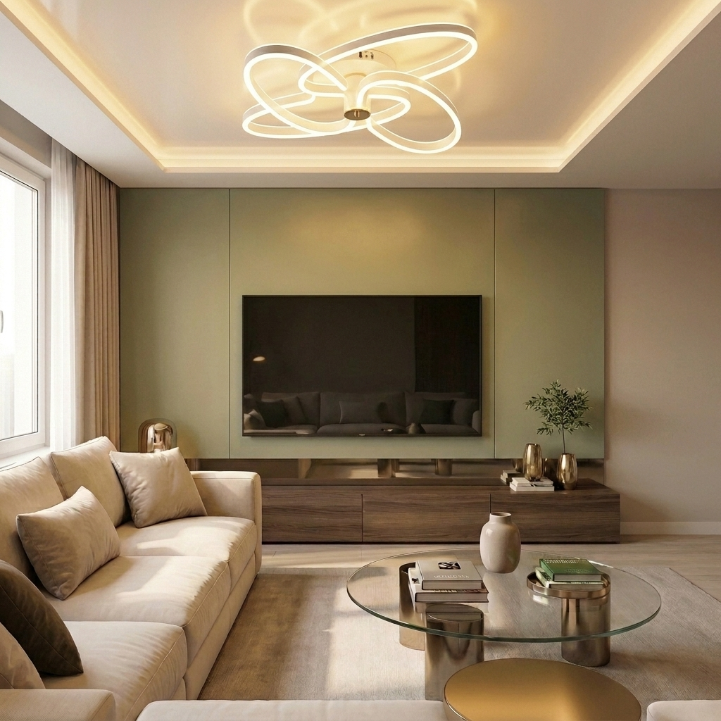 Lustră LED asimetrica 288W alba - lustre-led.ro