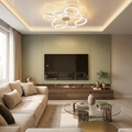 Lustra LED cu telecomanda, 288W, alba, trei tipuri de lumina calda/naturala/rece, dimabila, aplicata, asimetrica