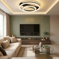 Lustra LED cu telecomanda, 144W, neagra, trei tipuri de lumina calda/naturala/rece, dimabila, aplicata, rotunda