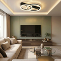 Lustra LED cu telecomanda, 120W, neagra, trei tipuri de lumina calda/naturala/rece, dimabila, aplicata, rotunda