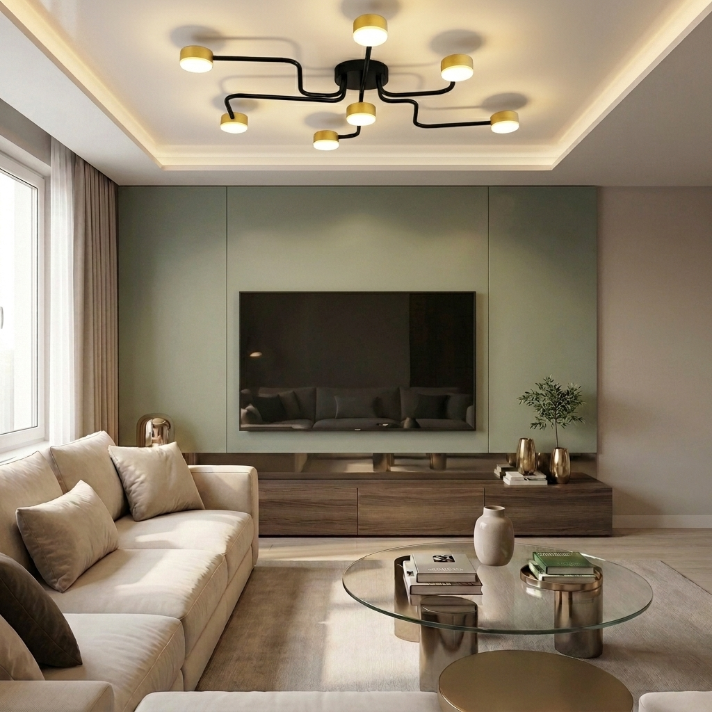Lustră LED asimetrica 84W neagra - lustre-led.ro