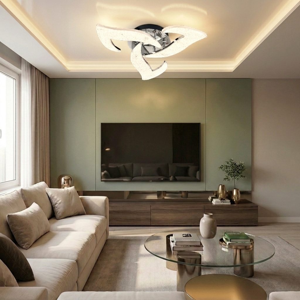 Lustră LED rotunda 60W argintie - lustre-led.ro