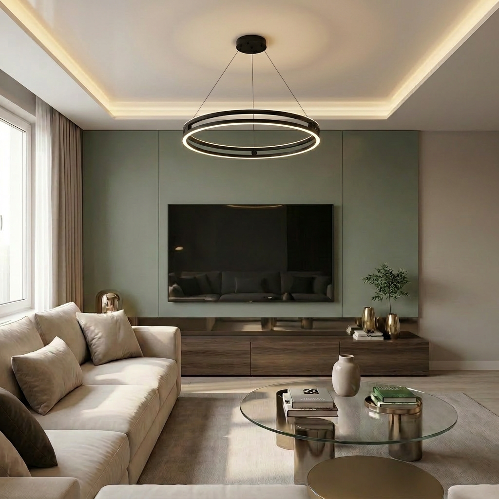 Lustră LED rotunda 92W neagra - lustre-led.ro