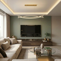 Lustra LED cu telecomanda, 80W, aurie, trei tipuri de lumina calda/naturala/rece, dimabila, suspendata, liniara