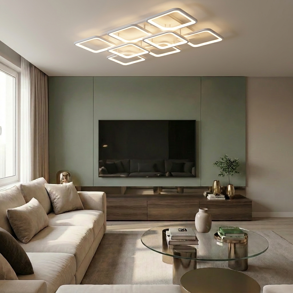 Lustră LED patrata 260W alba - lustre-led.ro