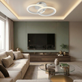 Lustra LED cu telecomanda, 35W, alba, trei tipuri de lumina calda/naturala/rece, dimabila, aplicata, rotunda
