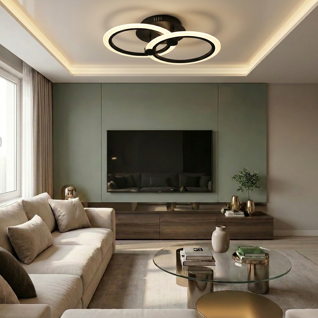 Lustră LED patrata 35W neagra - lustre-led.ro