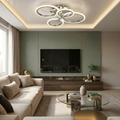 Lustra LED cu telecomanda, 72W, argintie, trei tipuri de lumina calda/naturala/rece, dimabila, aplicata, rotunda