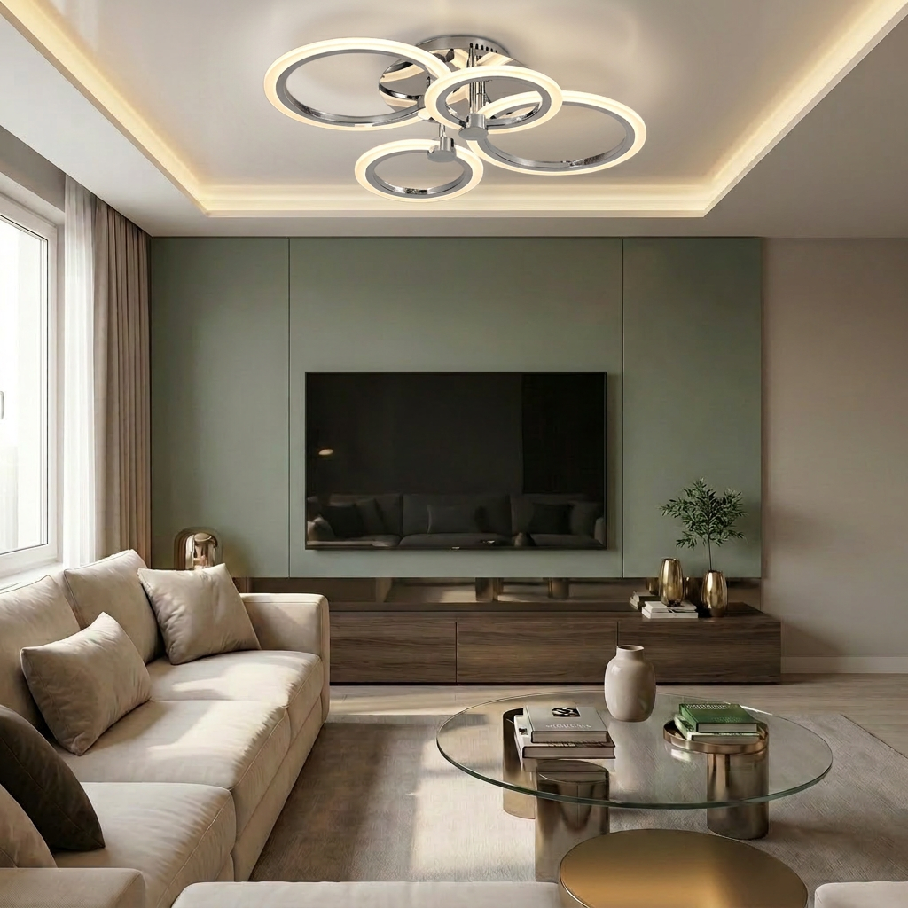 Lustră LED rotunda 72W argintie - lustre-led.ro