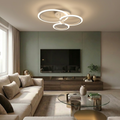 Lustra LED cu telecomanda, 74W, alba, trei tipuri de lumina calda/naturala/rece, dimabila, aplicata, rotunda