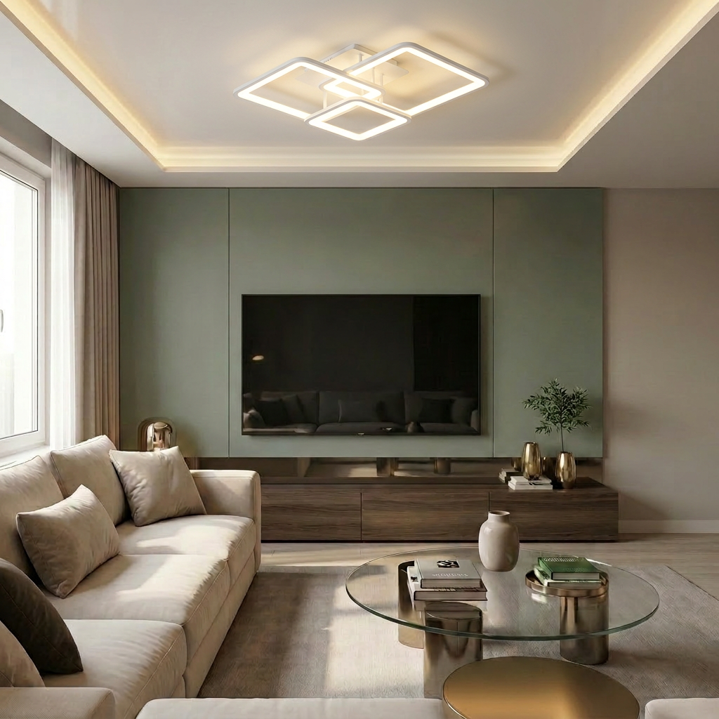Lustră LED patrata 88W alba - lustre-led.ro