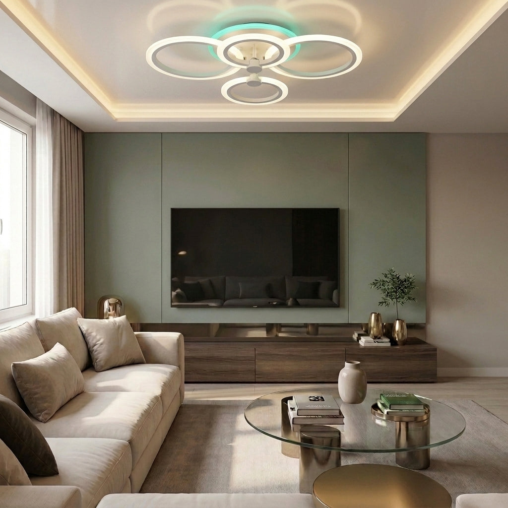 Lustră LED rotunda 90W alba - lustre-led.ro