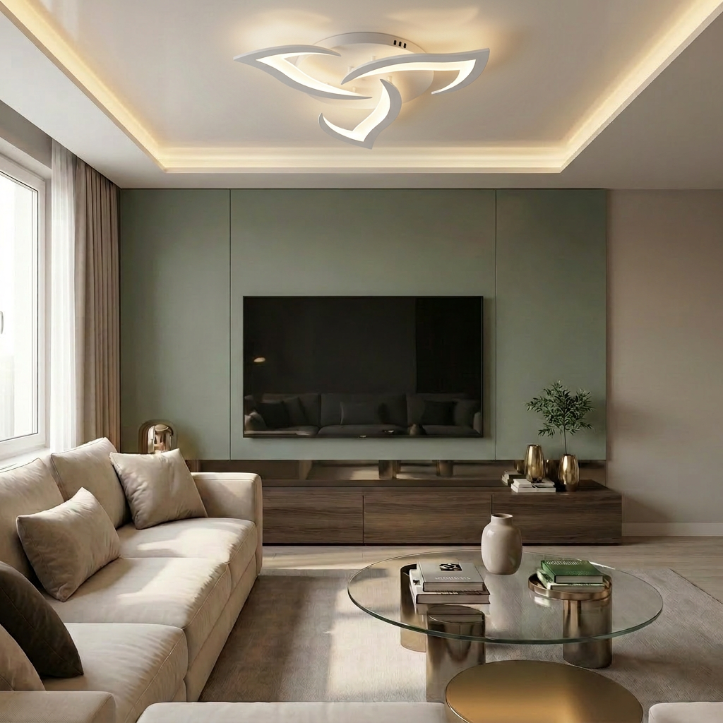 Lustră LED asimetrica 54W alba - lustre-led.ro