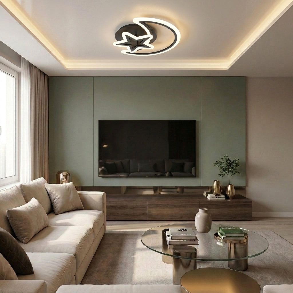 Lustră LED rotunda 78W neagra - lustre-led.ro