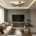 Lustra LED cu telecomanda, 144W, neagra, trei tipuri de lumina calda/naturala/rece, dimabila, aplicata, liniara
