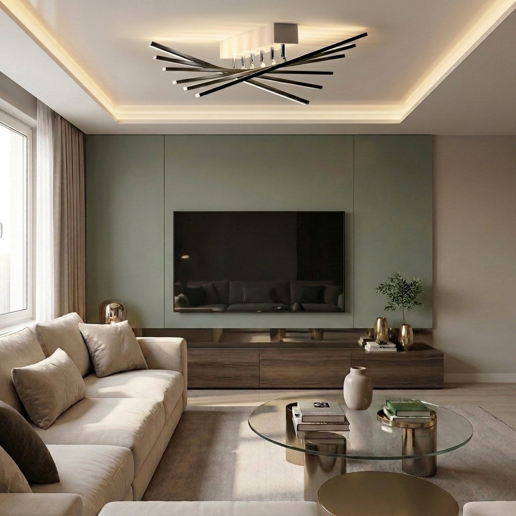 Lustră LED liniara 144W neagra - lustre-led.ro