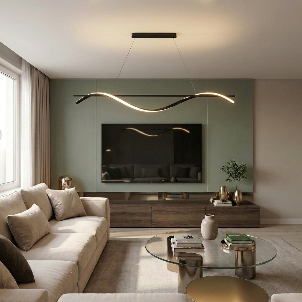 Lustră LED liniara 30W neagra - lustre-led.ro