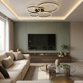 Lustra LED cu telecomanda, 360W, neagra, trei tipuri de lumina calda/naturala/rece, dimabila, aplicata, rotunda