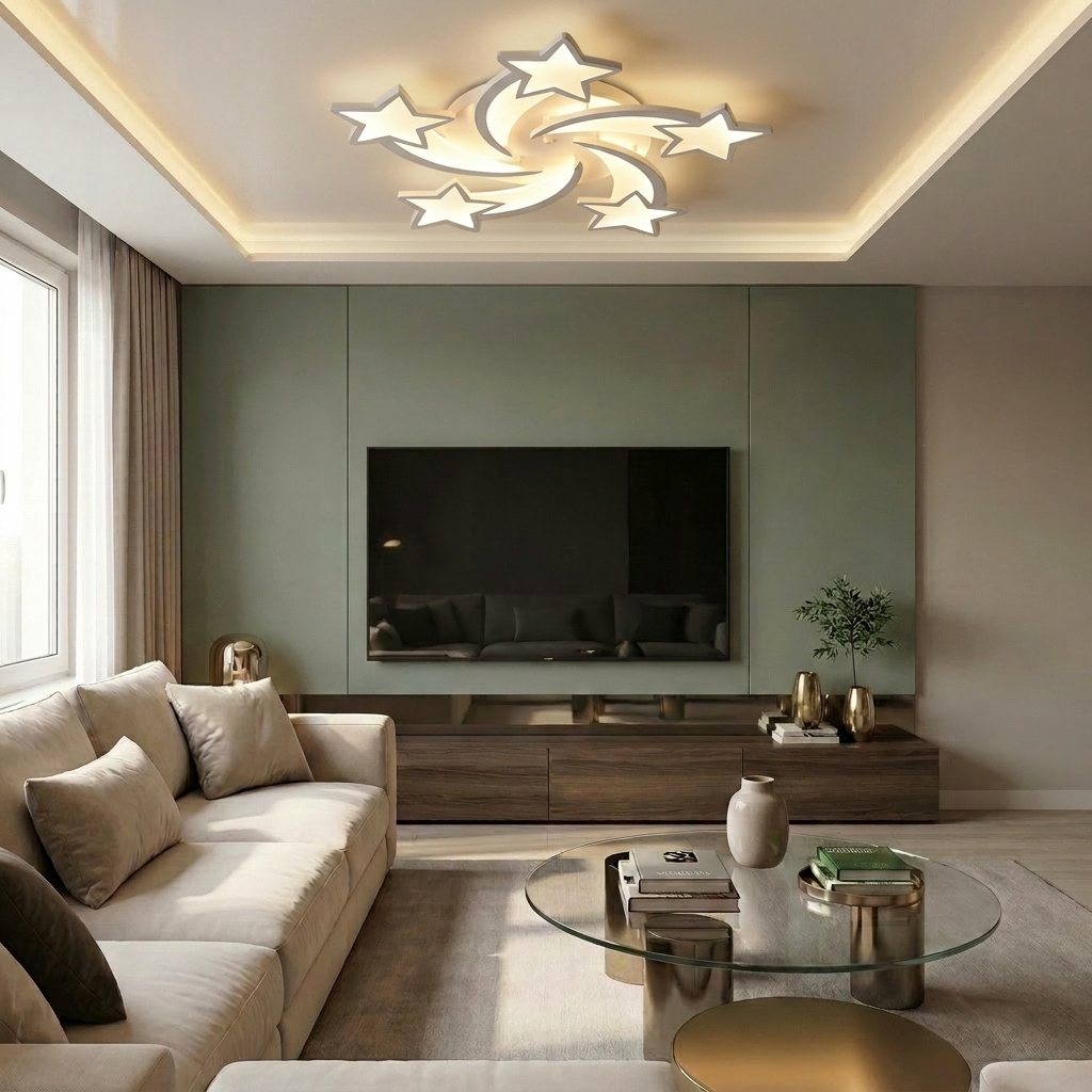 Lustră LED asimetrica 100W alba - lustre-led.ro