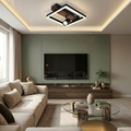 Lustra LED cu telecomanda, 54W, neagra, trei tipuri de lumina calda/naturala/rece, dimabila, aplicata, patrata