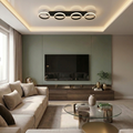 Lustra LED cu telecomanda, 88W, neagra, trei tipuri de lumina calda/naturala/rece, dimabila, aplicata, rotunda