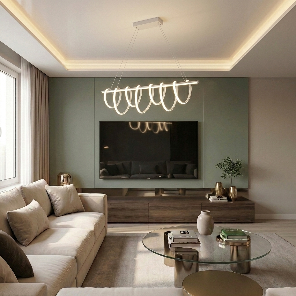 Lustră LED liniara 94W alba - lustre-led.ro