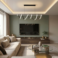 Lustra LED cu telecomanda, 94W, neagra, trei tipuri de lumina calda/naturala/rece, dimabila, suspendata, liniara