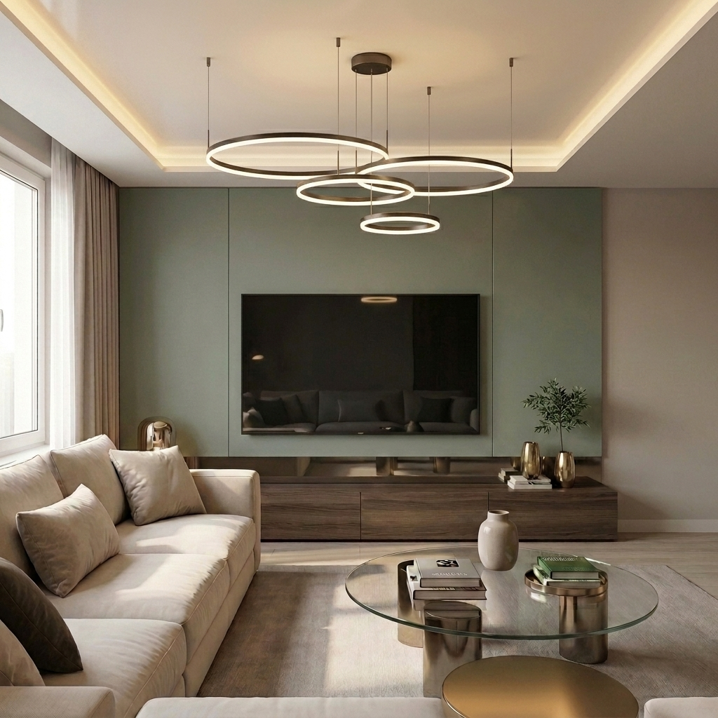 Lustră LED rotunda 204W neagra - lustre-led.ro