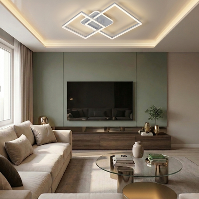 Lustra LED cu telecomanda, 160W, argintie, trei tipuri de lumina calda/naturala/rece, dimabila, aplicata, patrata