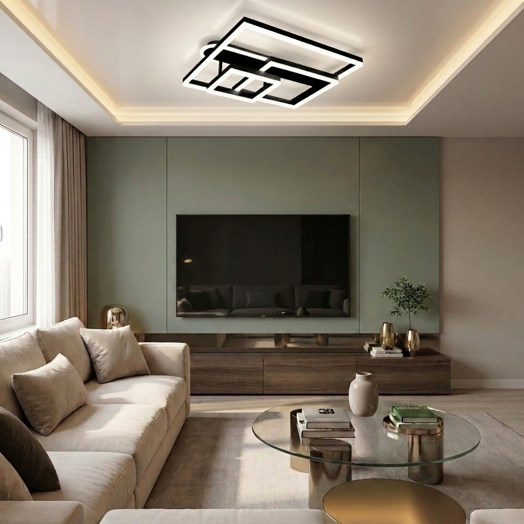 Lustră LED asimetrica 240W neagra - lustre-led.ro