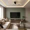 Lustra LED cu telecomanda, 40W, neagra, trei tipuri de lumina calda/naturala/rece, dimabila, aplicata, liniara