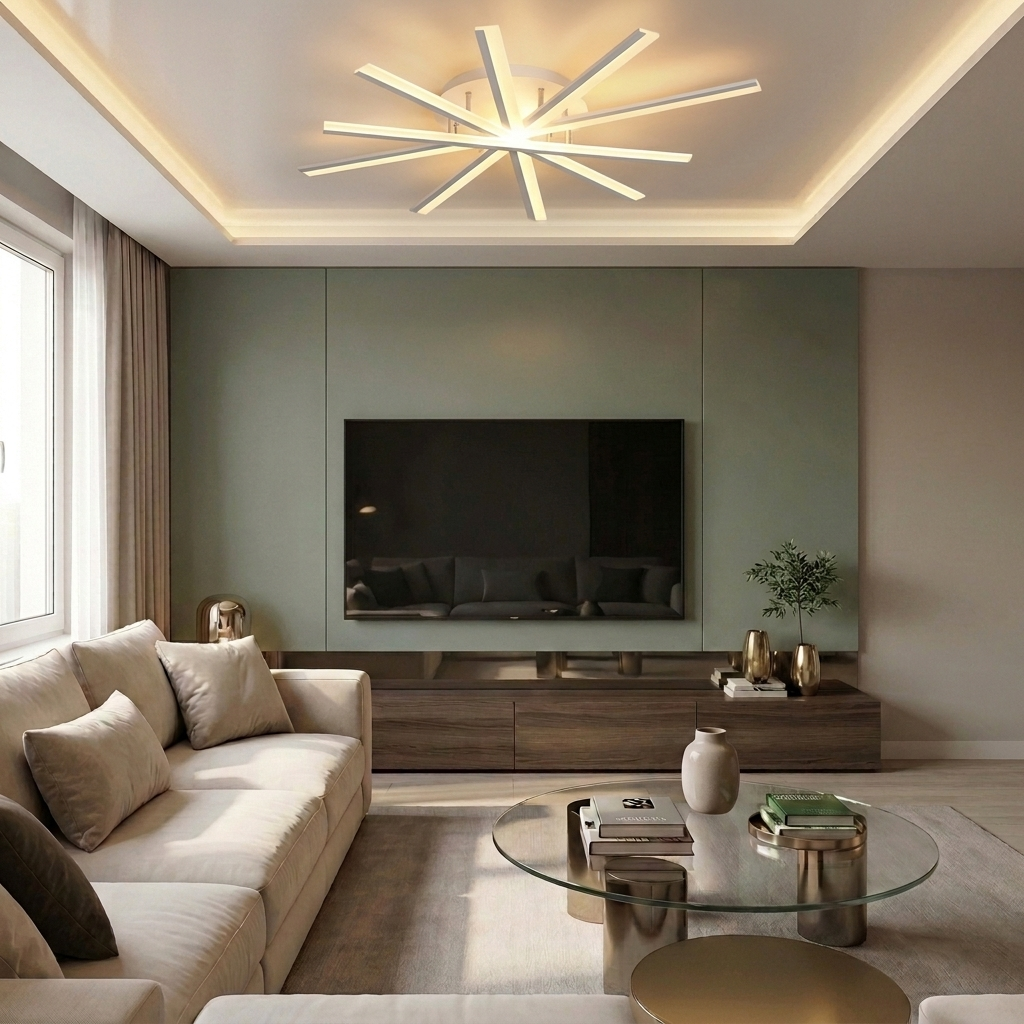 Lustră LED asimetrica 150W alba - lustre-led.ro