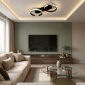 Lustra LED cu telecomanda, 41W, neagra, trei tipuri de lumina calda/naturala/rece, dimabila, aplicata, liniara