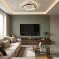 Lustra LED cu telecomanda, 108W, neagra, trei tipuri de lumina calda/naturala/rece, dimabila, aplicata, patrata