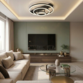 Lustra LED cu telecomanda, 162W, neagra, trei tipuri de lumina calda/naturala/rece, dimabila, aplicata, rotunda