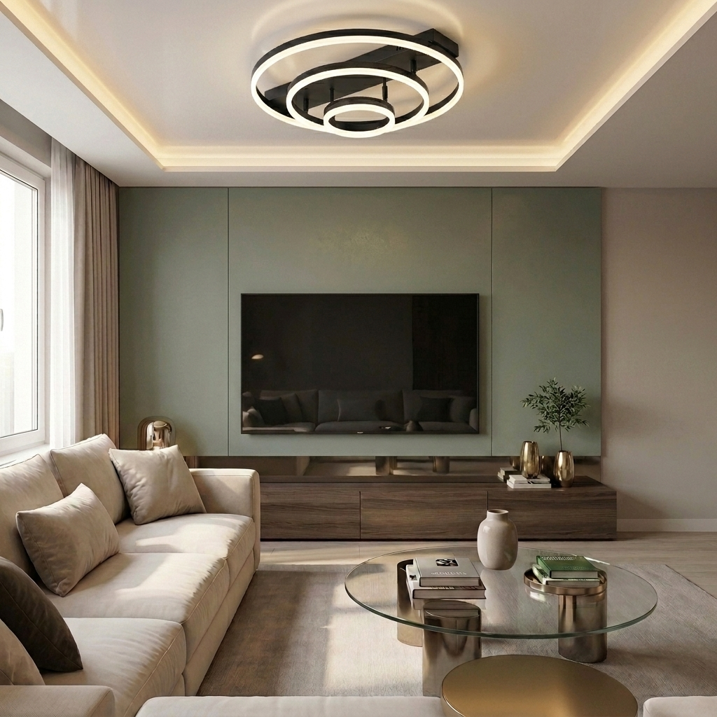 Lustră LED rotunda 162W neagra - lustre-led.ro