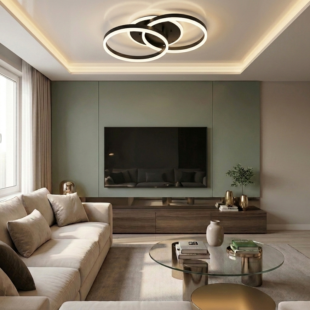 Lustră LED rotunda 90W neagra - lustre-led.ro