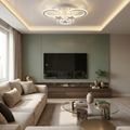 Lustra LED cu telecomanda, 126W, alba, trei tipuri de lumina calda/naturala/rece, dimabila, aplicata, rotunda